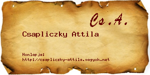 Csapliczky Attila névjegykártya